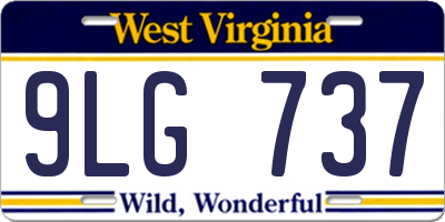 WV license plate 9LG737
