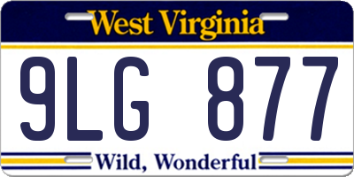 WV license plate 9LG877
