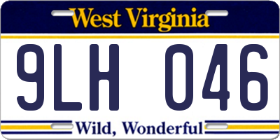 WV license plate 9LH046