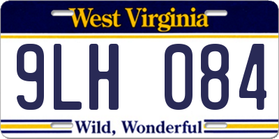 WV license plate 9LH084