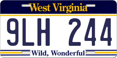 WV license plate 9LH244