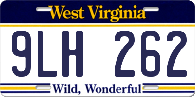 WV license plate 9LH262