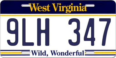 WV license plate 9LH347
