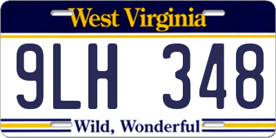 WV license plate 9LH348