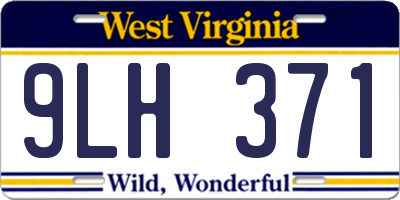WV license plate 9LH371