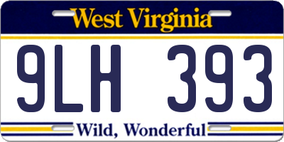 WV license plate 9LH393