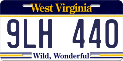 WV license plate 9LH440