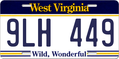 WV license plate 9LH449