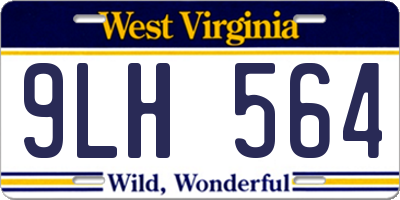 WV license plate 9LH564