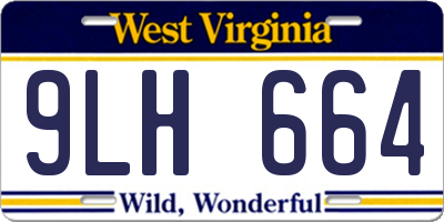 WV license plate 9LH664