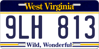 WV license plate 9LH813