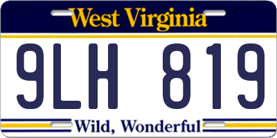 WV license plate 9LH819