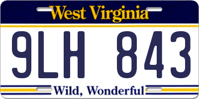 WV license plate 9LH843