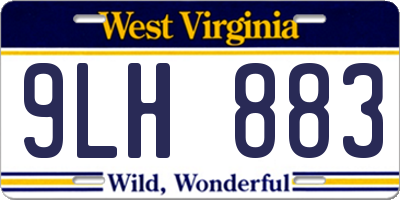 WV license plate 9LH883