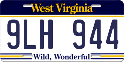 WV license plate 9LH944