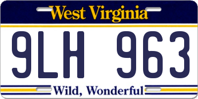 WV license plate 9LH963
