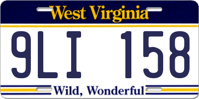 WV license plate 9LI158