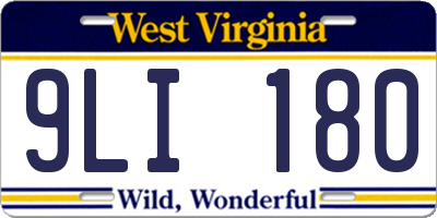WV license plate 9LI180