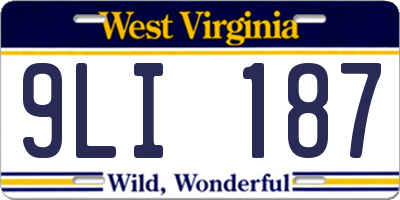 WV license plate 9LI187