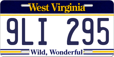 WV license plate 9LI295