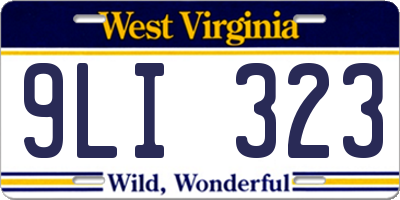 WV license plate 9LI323
