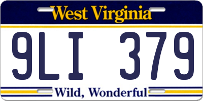WV license plate 9LI379