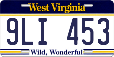 WV license plate 9LI453