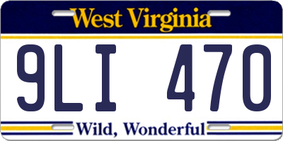 WV license plate 9LI470