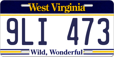 WV license plate 9LI473