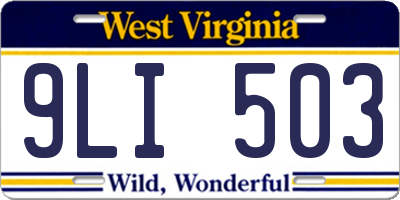 WV license plate 9LI503