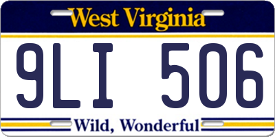 WV license plate 9LI506