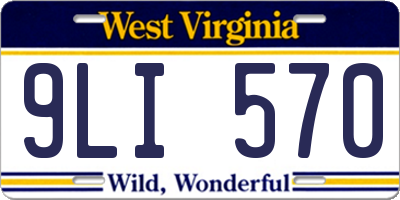 WV license plate 9LI570