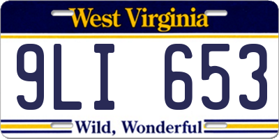 WV license plate 9LI653
