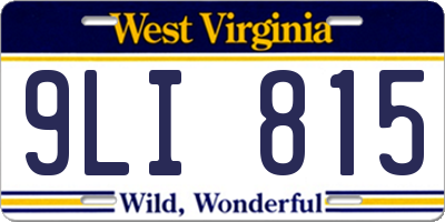 WV license plate 9LI815