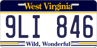 WV license plate 9LI846