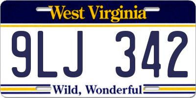 WV license plate 9LJ342