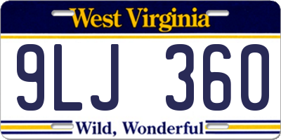 WV license plate 9LJ360