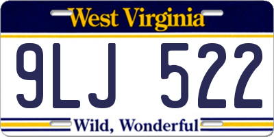 WV license plate 9LJ522