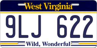 WV license plate 9LJ622