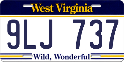 WV license plate 9LJ737