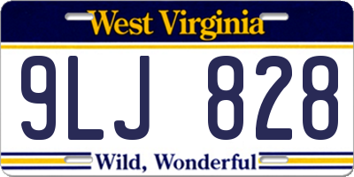 WV license plate 9LJ828