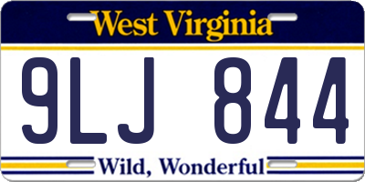 WV license plate 9LJ844