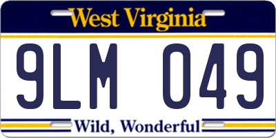 WV license plate 9LM049