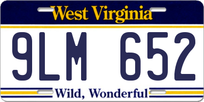 WV license plate 9LM652