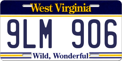 WV license plate 9LM906
