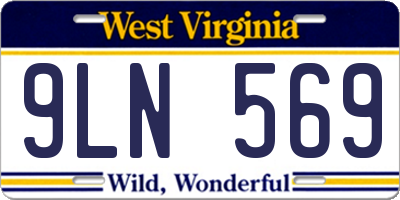 WV license plate 9LN569
