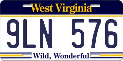 WV license plate 9LN576