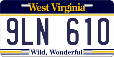 WV license plate 9LN610