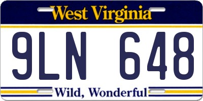 WV license plate 9LN648