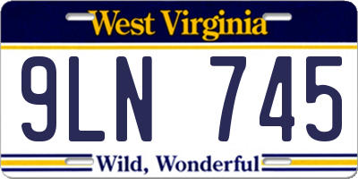 WV license plate 9LN745